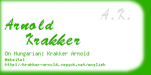 arnold krakker business card